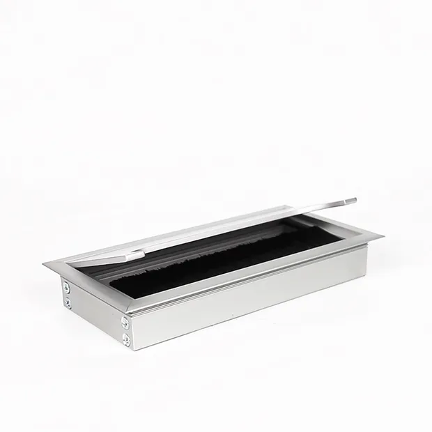 ブラックアルミニウムオフィスデスクワイヤーボックスケーブルグロメットコンピュータテーブルケーブルアウトレットボックス